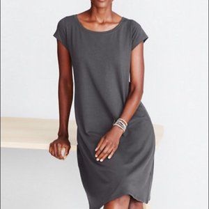 Eileen Fisher Organic Cotton Ballet Neck Dress Graphite size PP